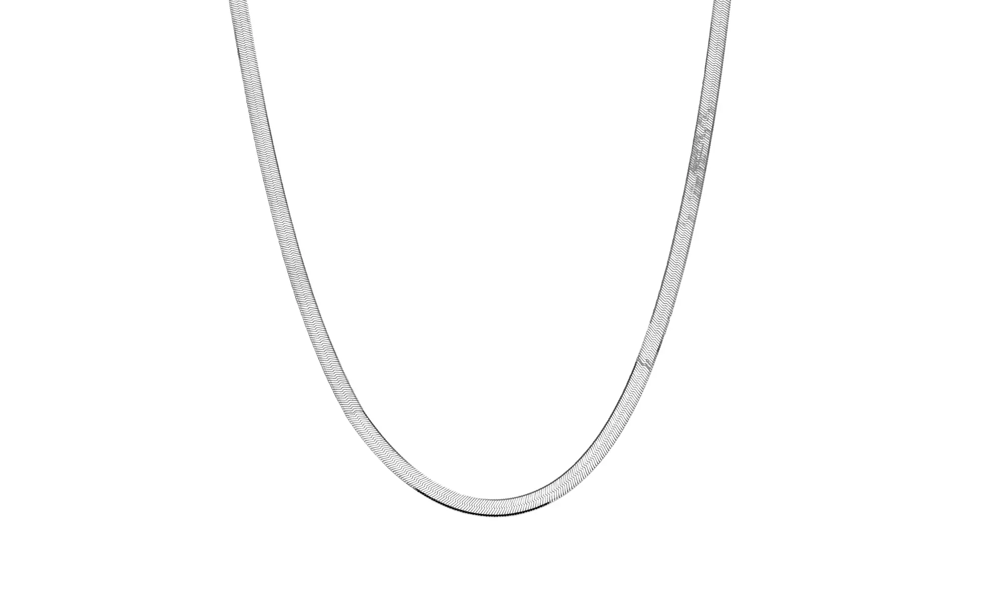 Sterling Silver Flexible Herringbone Chain Necklace