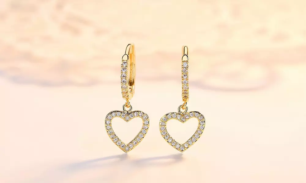 Leo Rosi Love Heart Earrings in 18K Gold Filled Valentines Day Gift - Primary Image