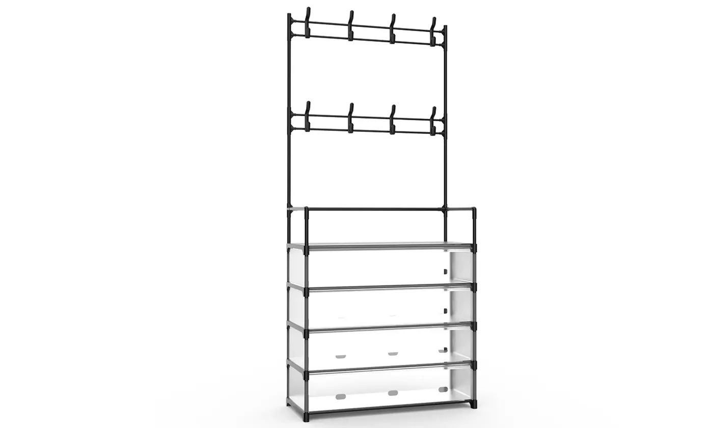 NewHome 5-Tier Freestanding Iron Coat and Shoe Rack