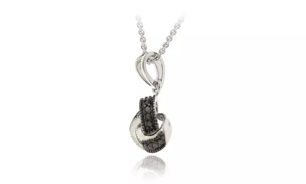 Black Diamond Accent Love Knot Necklace & Earrings Set - Second Medium