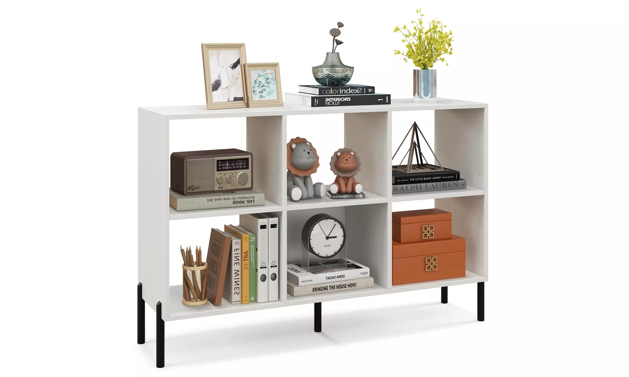 Costway 6 Cube Storage Shelf Organizer Bedroom Bookcase Square Cubby Cabinet