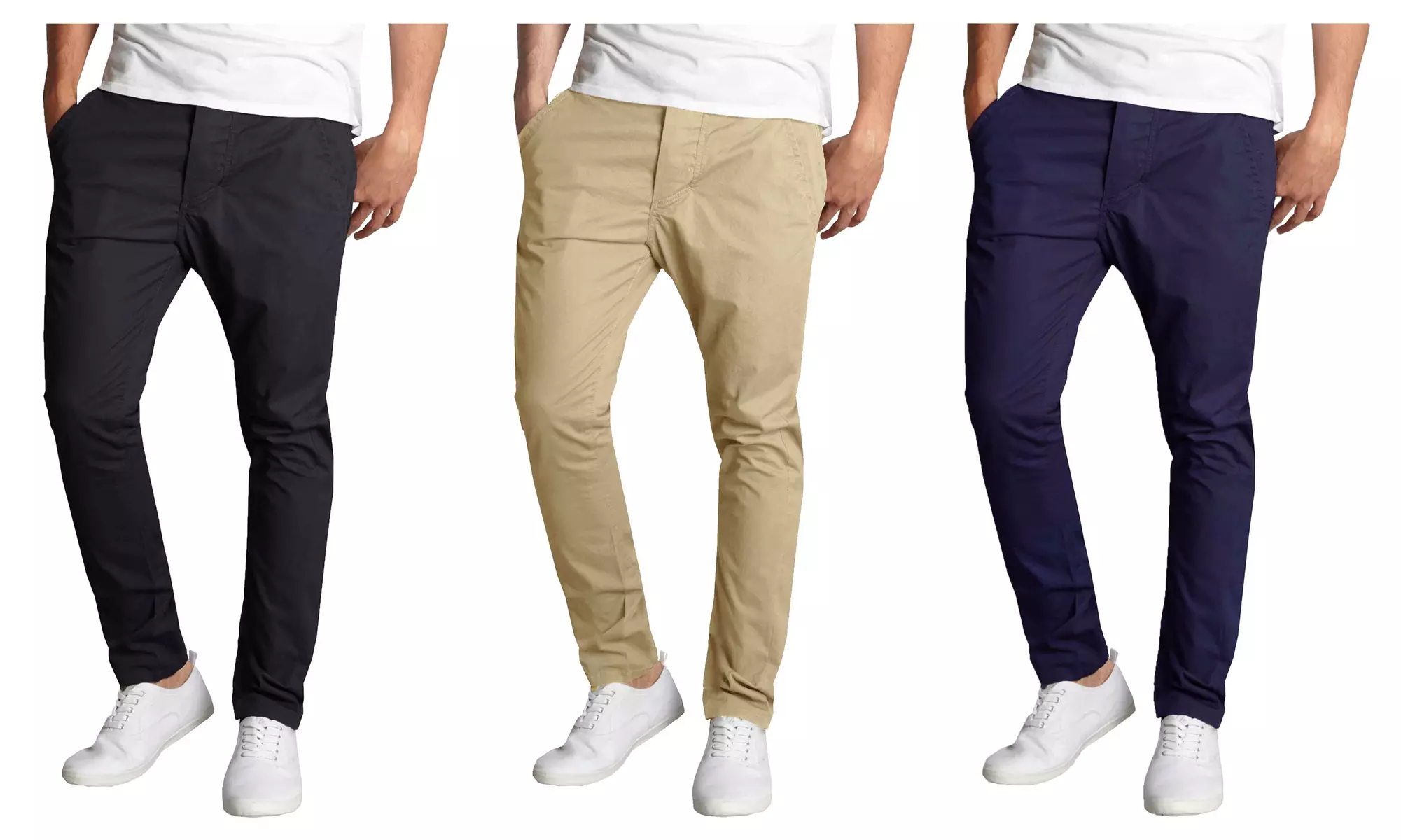 2-Pack Galaxy By Harvic Men's Slim-Fit Cotton Chino Pants (30-42)