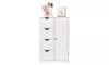 Bathroom Floor Storage Cabinet with Single Door Adjustable Shelf 4 Drawers