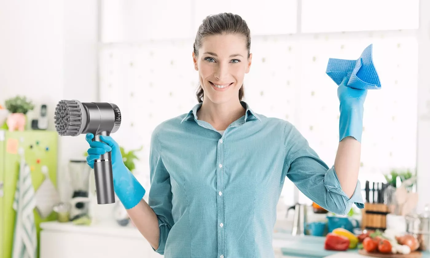 NewHome Electric Spin Scrubber: Cordless with 5 Brush Heads & 3 Speed Settings