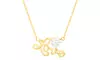 Gold-Tone Brass CZ 3 Prong Heart with Station LOVE Cable Chain Necklace