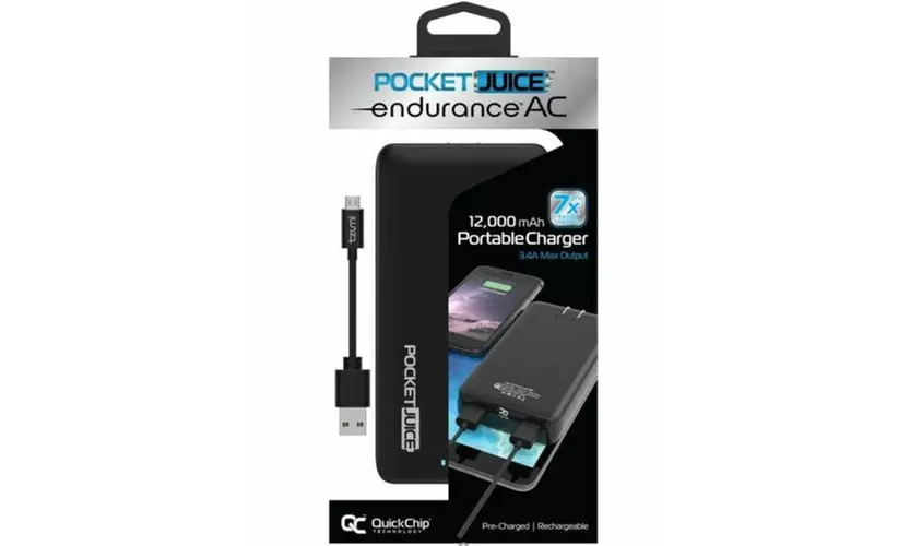 Tzumi PocketJuice 12000 mAh Slim Power Bank Portable Dual USB Fast Charger - Primary Image