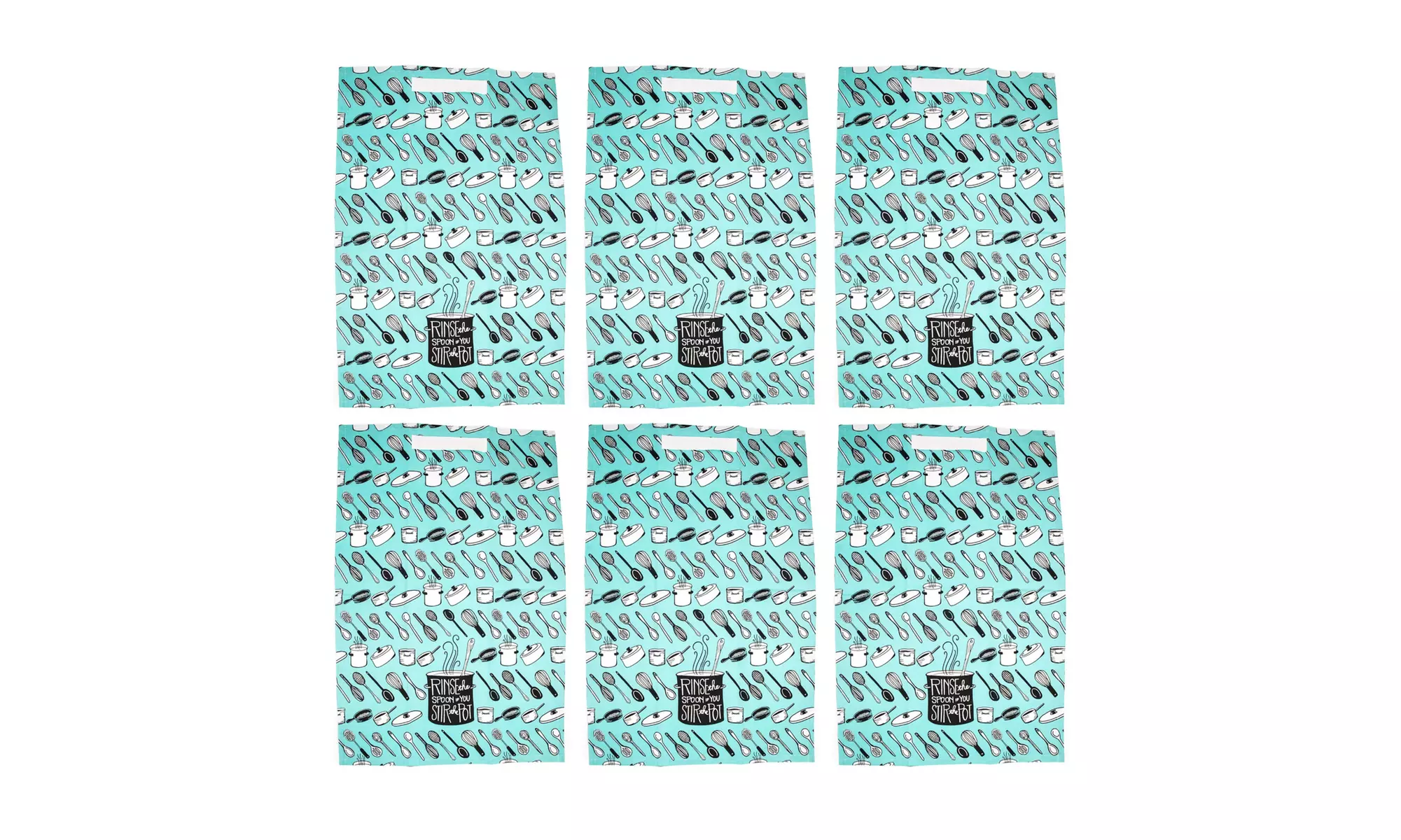 June Clever Rinse the Spoon if you Stir the Pot Kitchen Dishtowel (6-Pack) - Primary Image