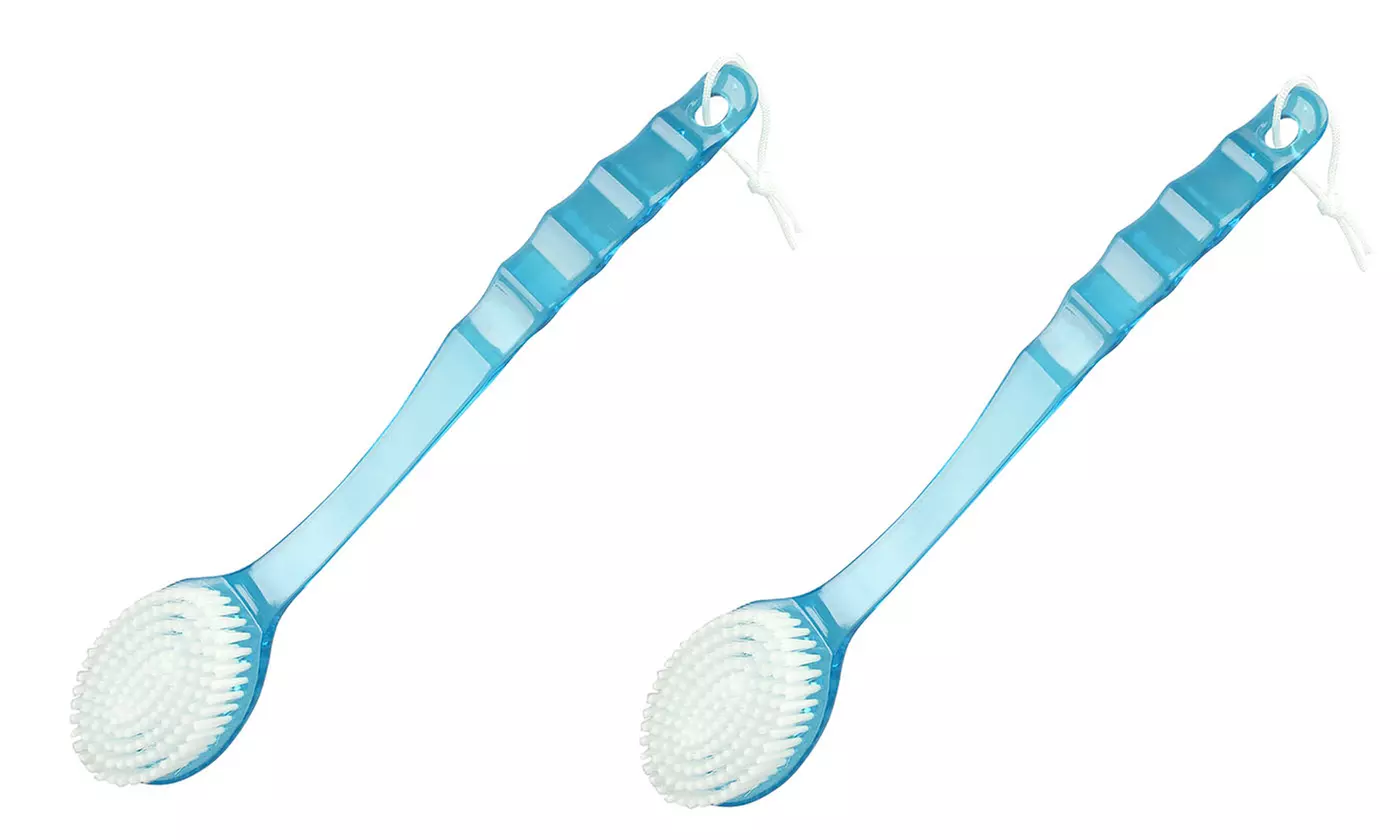 2-Pack Long Handle Medium Stiff Bristles Back Brush Scrubber for Bath 