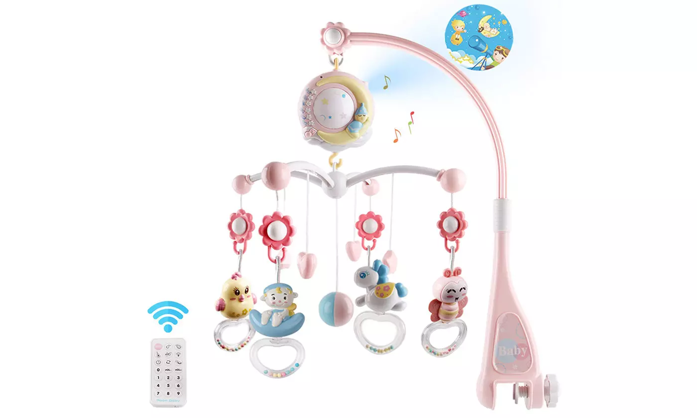  BabyLuv Rotating Musical Star Projector Rattle & Crib Mobile for Soothing Sleep