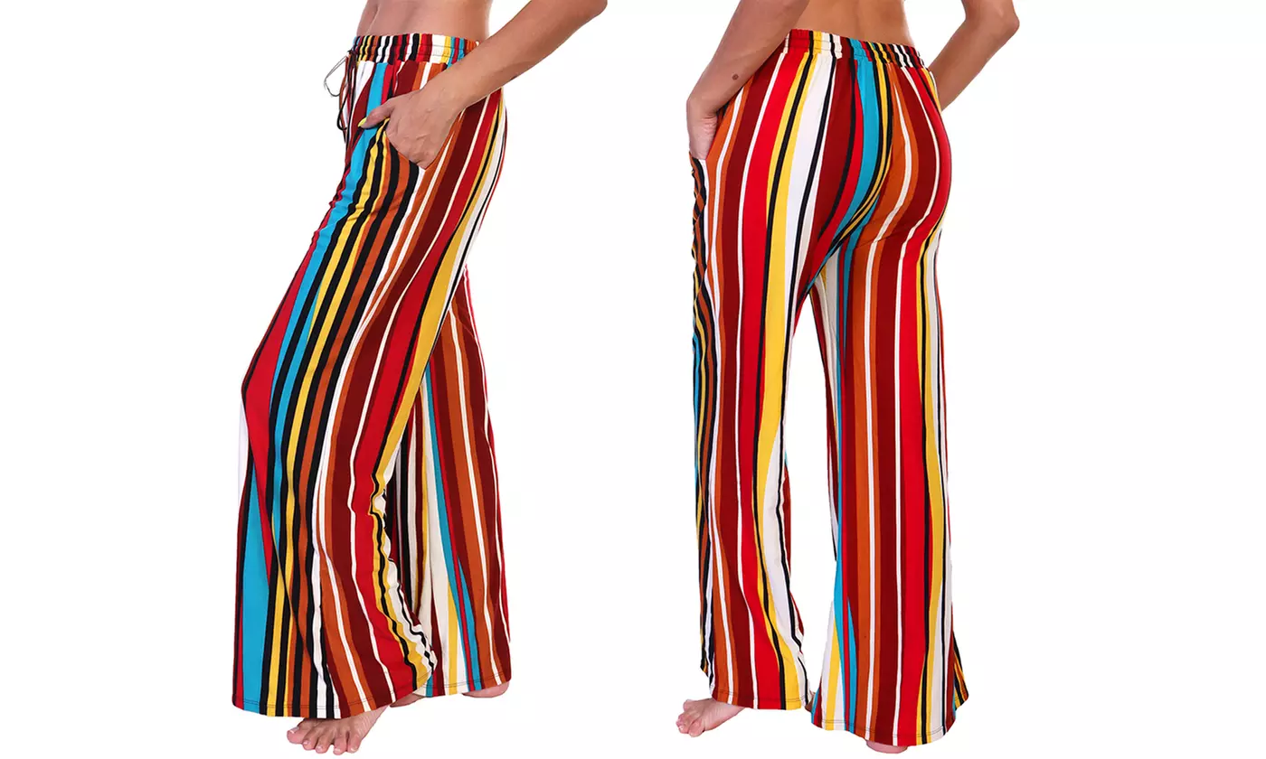 Angelina Mid-Rise Palazzo Pants with Pockets