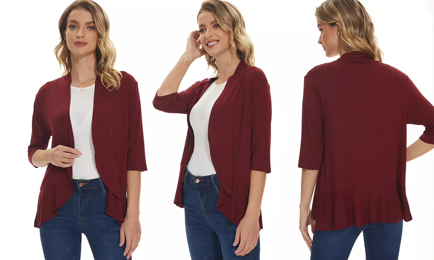 Women's Open Cardigan Casual Long Sleeve Sweaters Duster