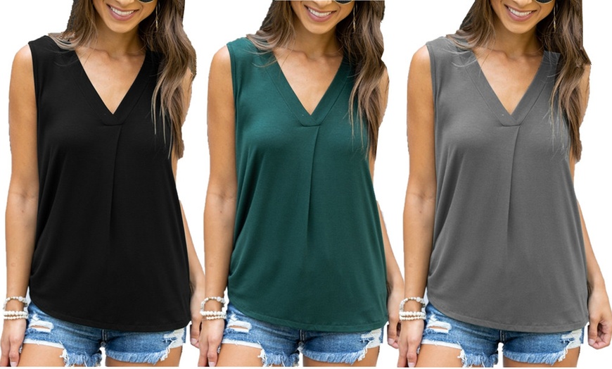 womens polyester sleeveless tops