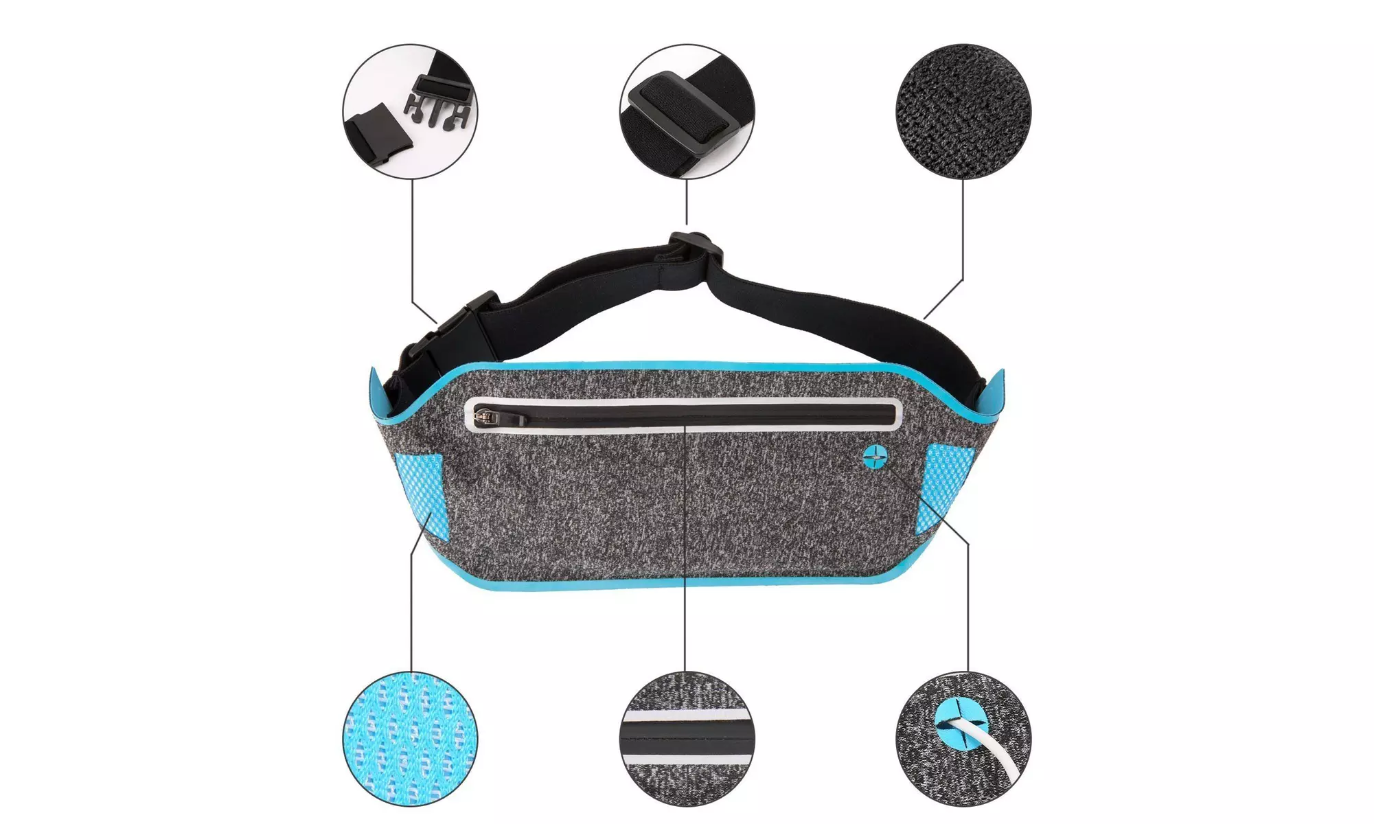 Running Cell Phone Belt Waist Band Belt Bag Fanny Pack - Second Medium