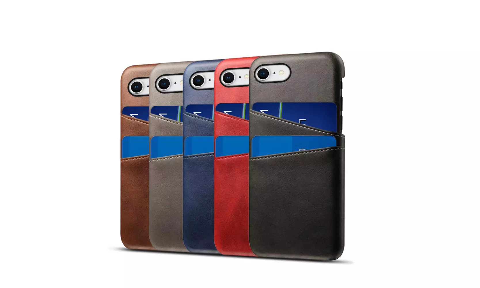 Waloo 2 Card Slot Case for iPhone 6/7/8, 6/7/8 Plus, X/XS, XR, & XS Max