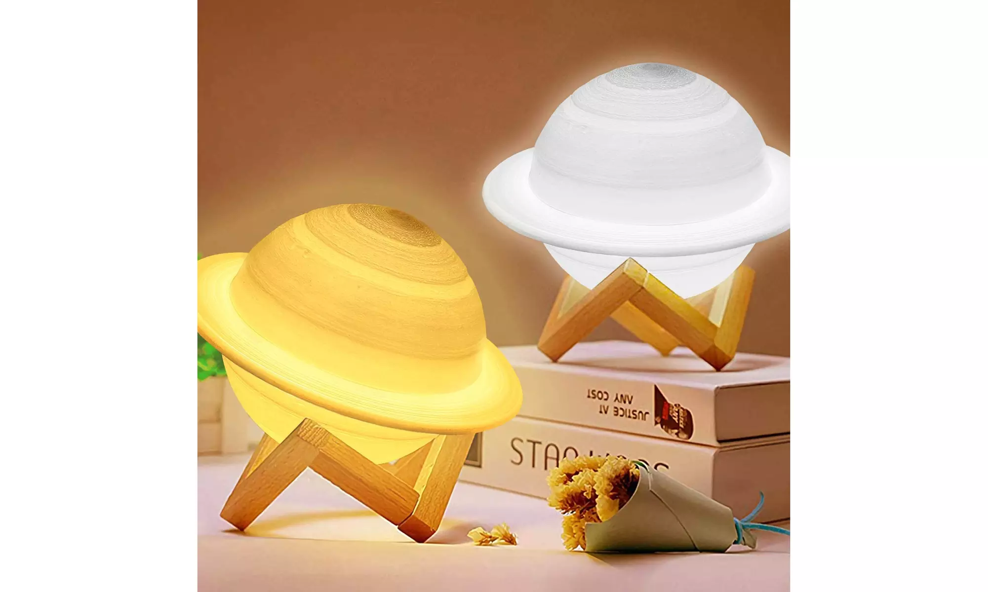 Moon, Galaxy, or Earth Color-Changing 3D Lamp w/ Touch Sensor & Remote Control