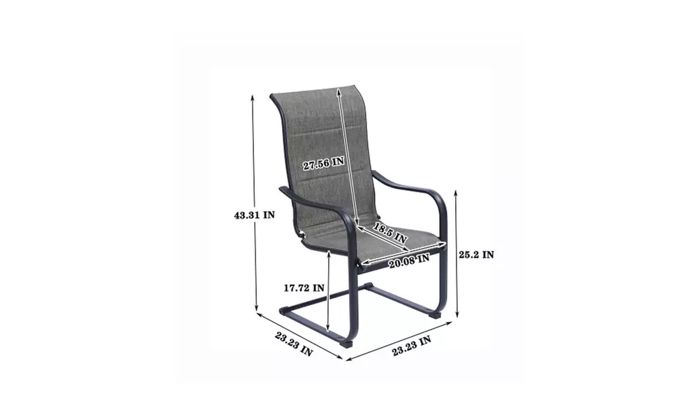 Set of 2 Outdoor Patio Dining Chairs , Spring Motion Chairs - Second Medium
