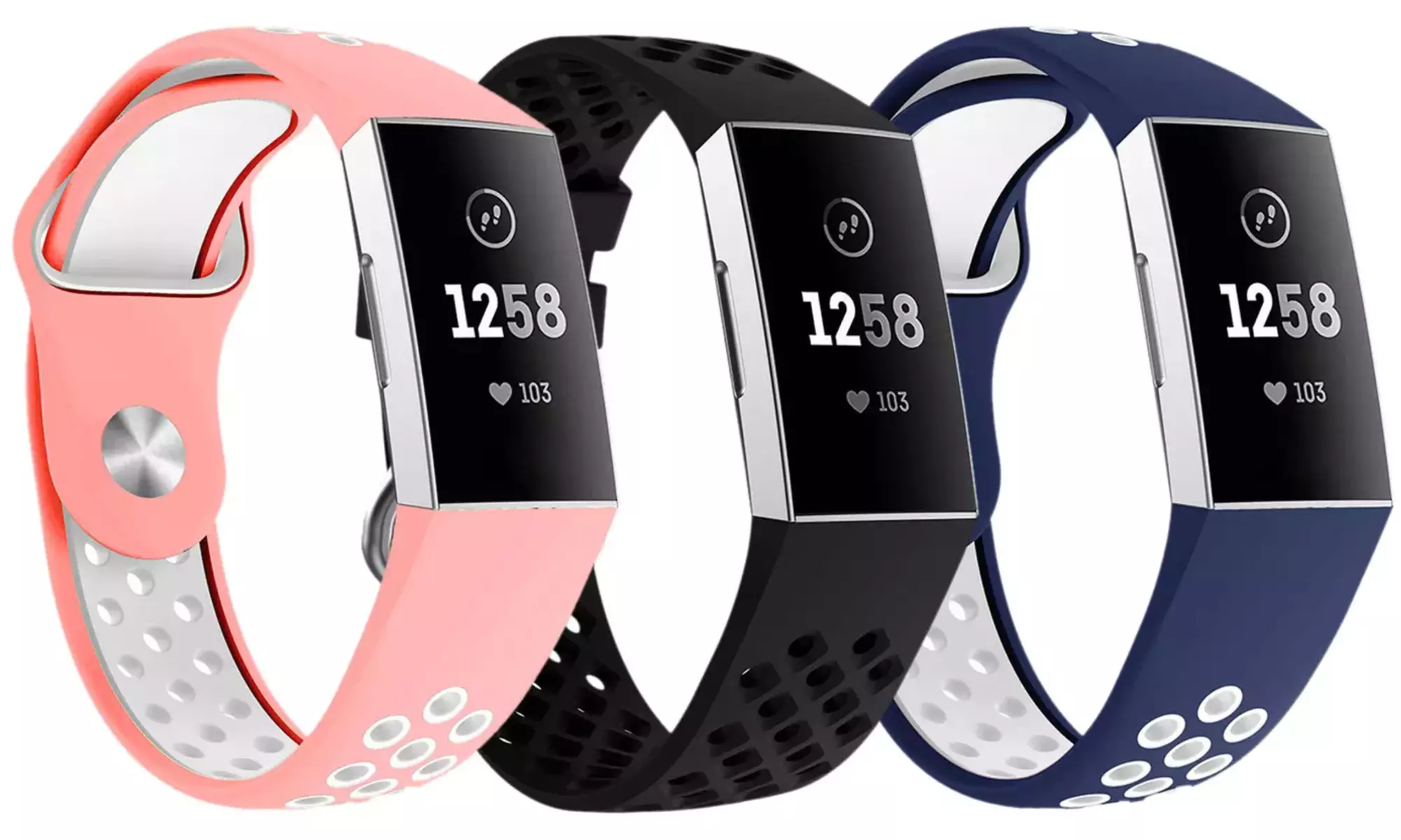  Breathable Silicone Bands for Fitbit Charge 3/4 - Primary Image