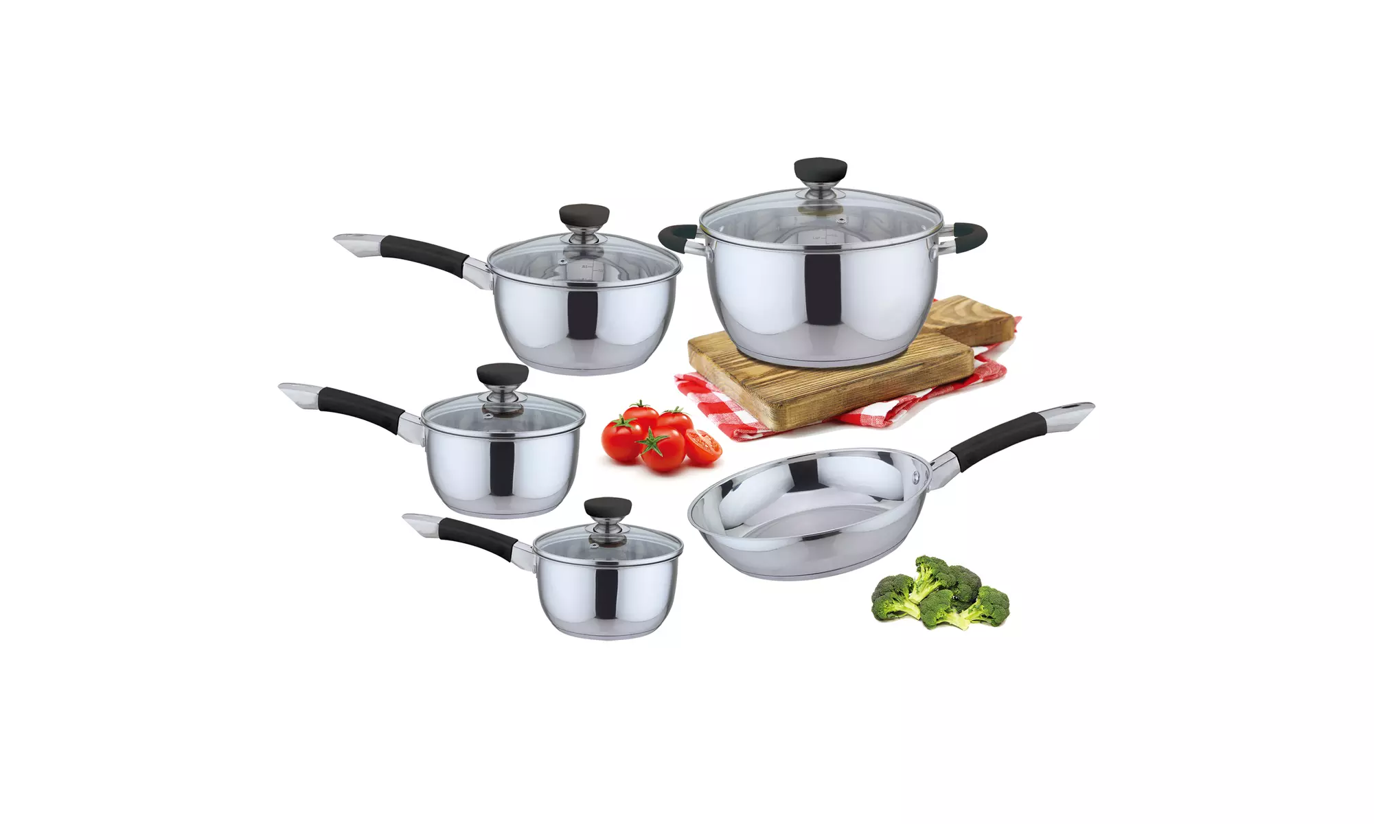 9Pc Stainless Steel Cookware Set - Primary Image