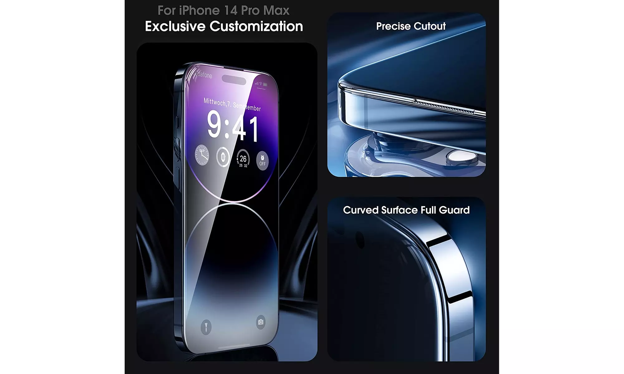 For Apple  iPhone 14 Pro 6.1 Inch Tempered Glass Screen Protector 9H Cover