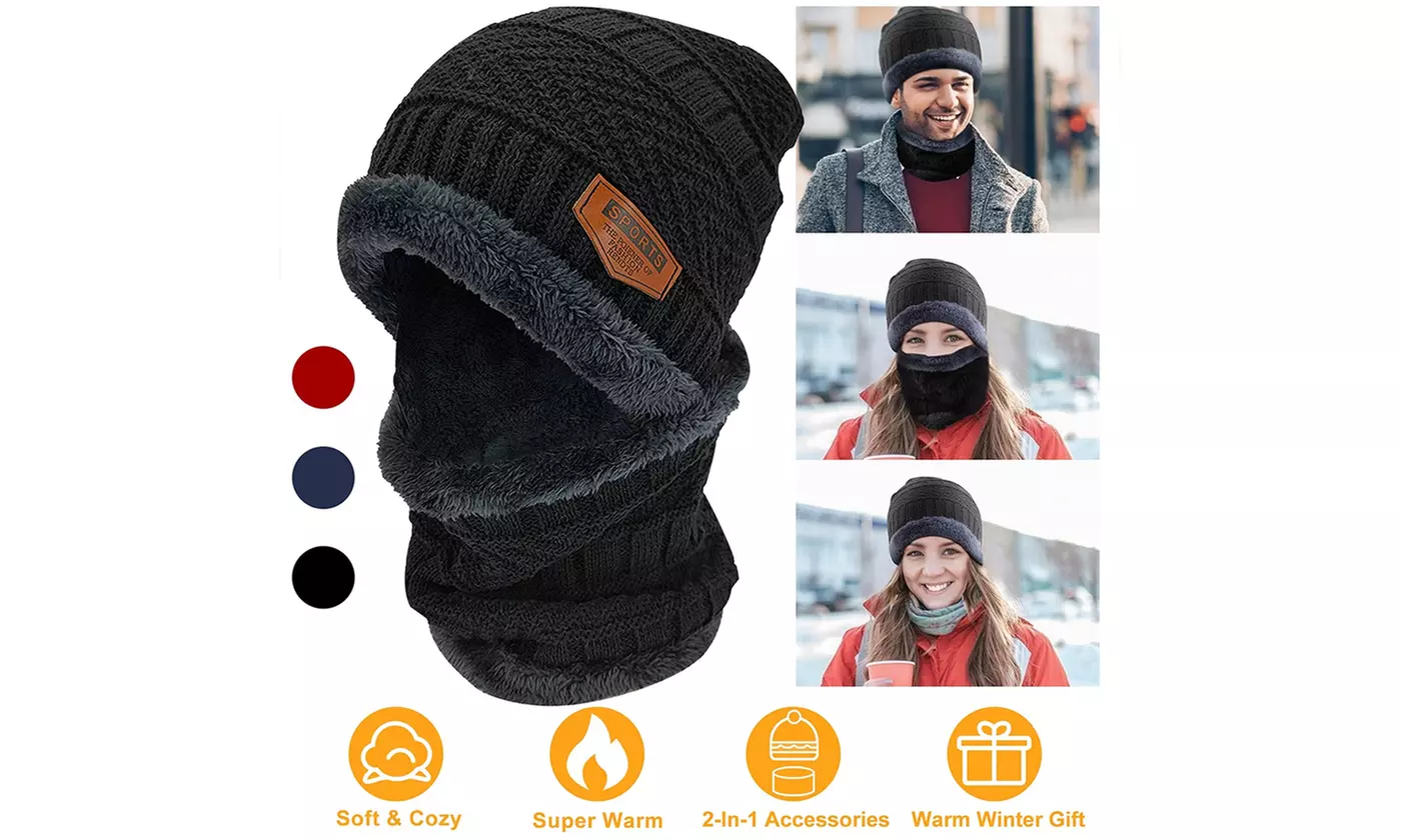 Winter Beanie Hat Scarf Set U... | Groupon Goods