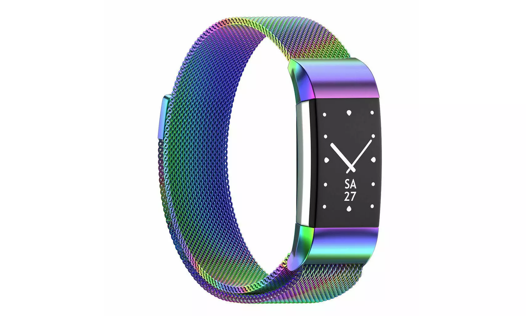 For Fitbit Charge 2 Milanese Magnetic Steel Metal Rainbow Band Strap - Primary Image