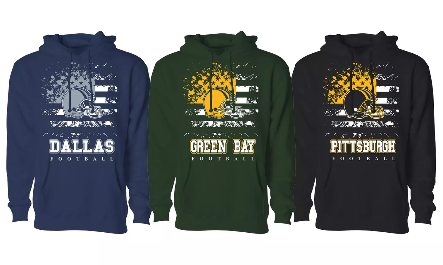 Women Star Spangled Football Pullover Hoodie (S-2XL)