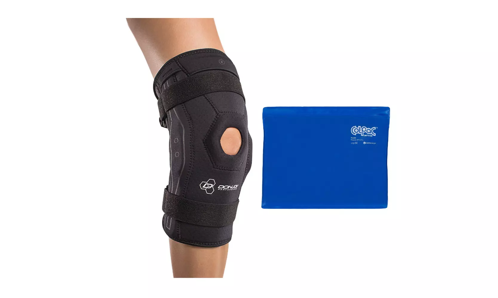 DonJoy Performance Bionic Knee Brace (Black, Medium) and Ice Pack (11 x 14") - Primary Image