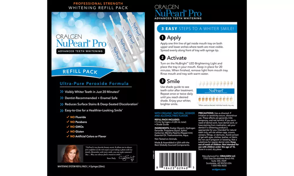 Oralgen NuPearl PRO Advanced Teeth Whitening System Refill Pack 4 Syringes - Second Medium