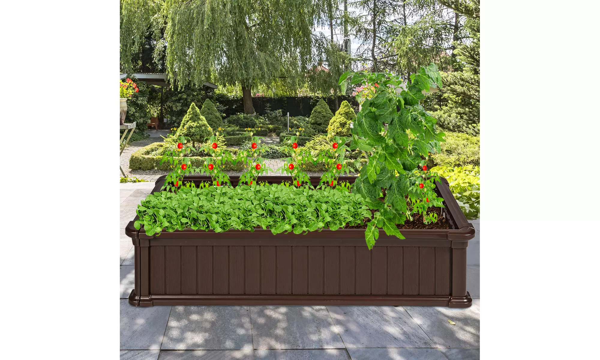 48''x24'' Raised Garden Bed Rectangle Plant Box Planter Flower Vegetable - Primary Image