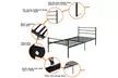 Black Twin Size Metal Bed Frame Platform 6 Legs Headboards Furniture - Second Medium