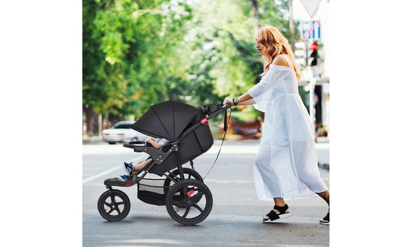 Costway Foldable Lightweight Baby Stroller Jogger All terrain Cup Phone Holder