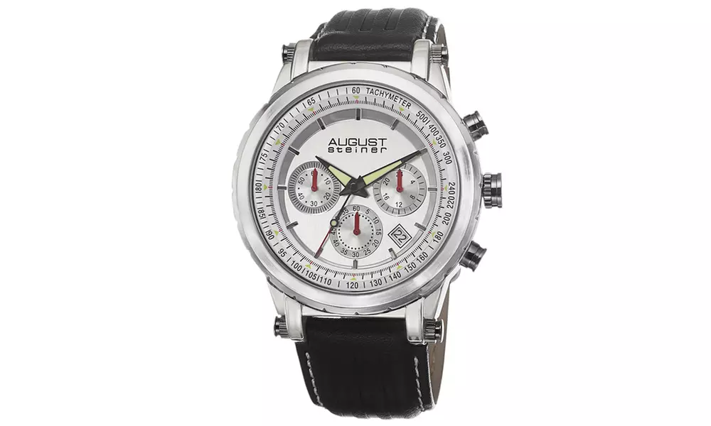 August Steiner Men's Strap Quartz Chronograph ASGP8085SS - Second Medium