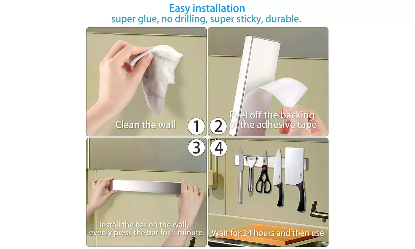 Multipurpose Stainless Steel Magnetic Knife Bar Kitchen Utensil Holder