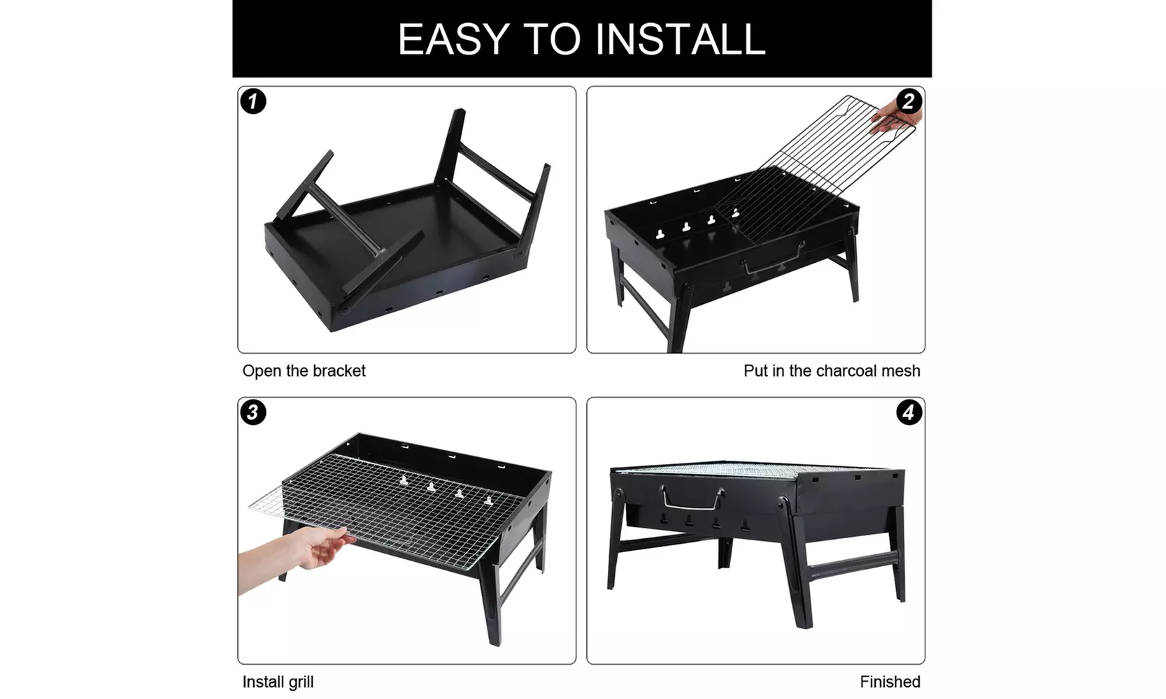 Small Barbecue Charcoal Grill Portable Premium BBQ for Outdoor Campers