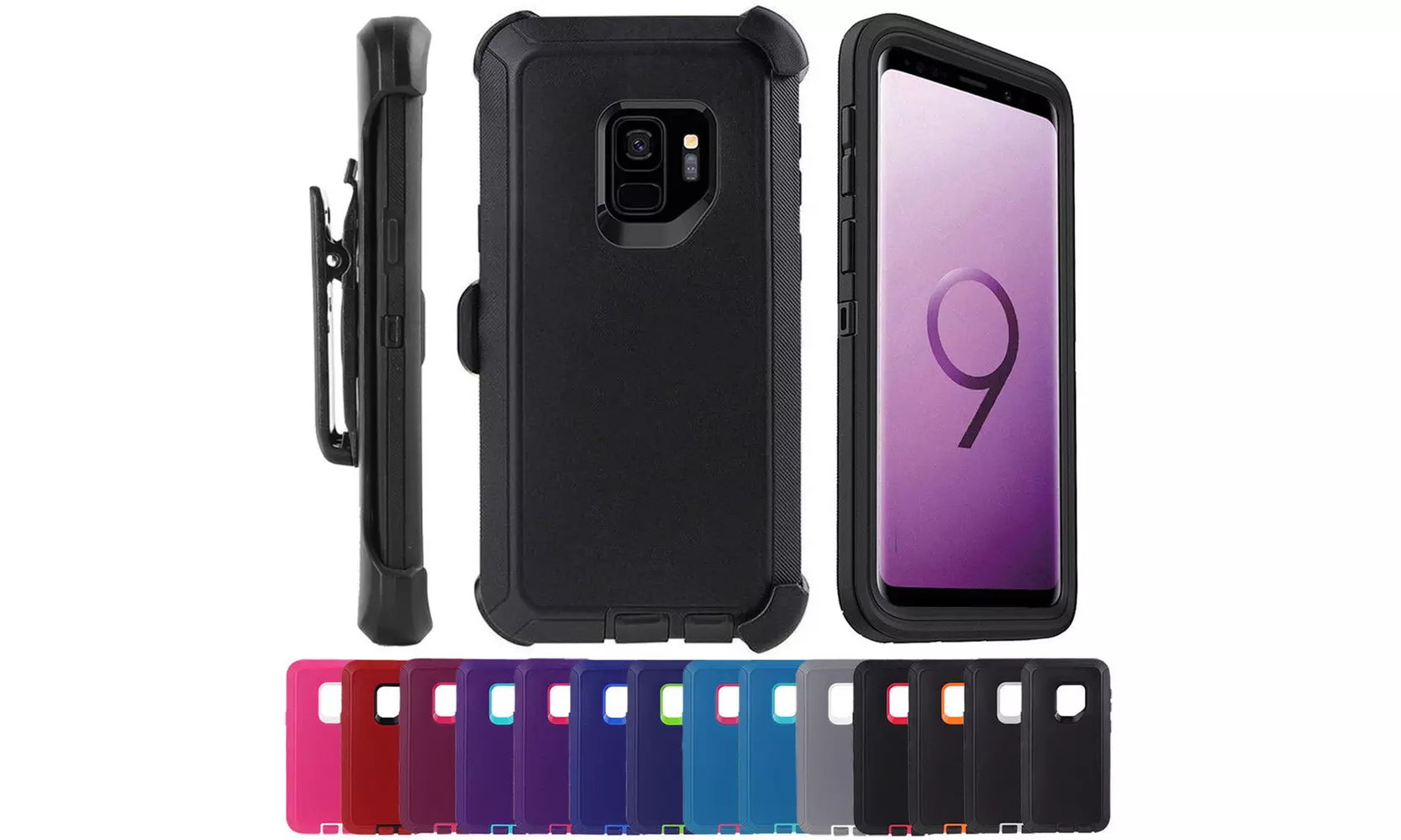 Galaxy S9/S9plus Plus Case Belt Clip Fit Otterbox Defender 3 Layer Bumper - Primary Image