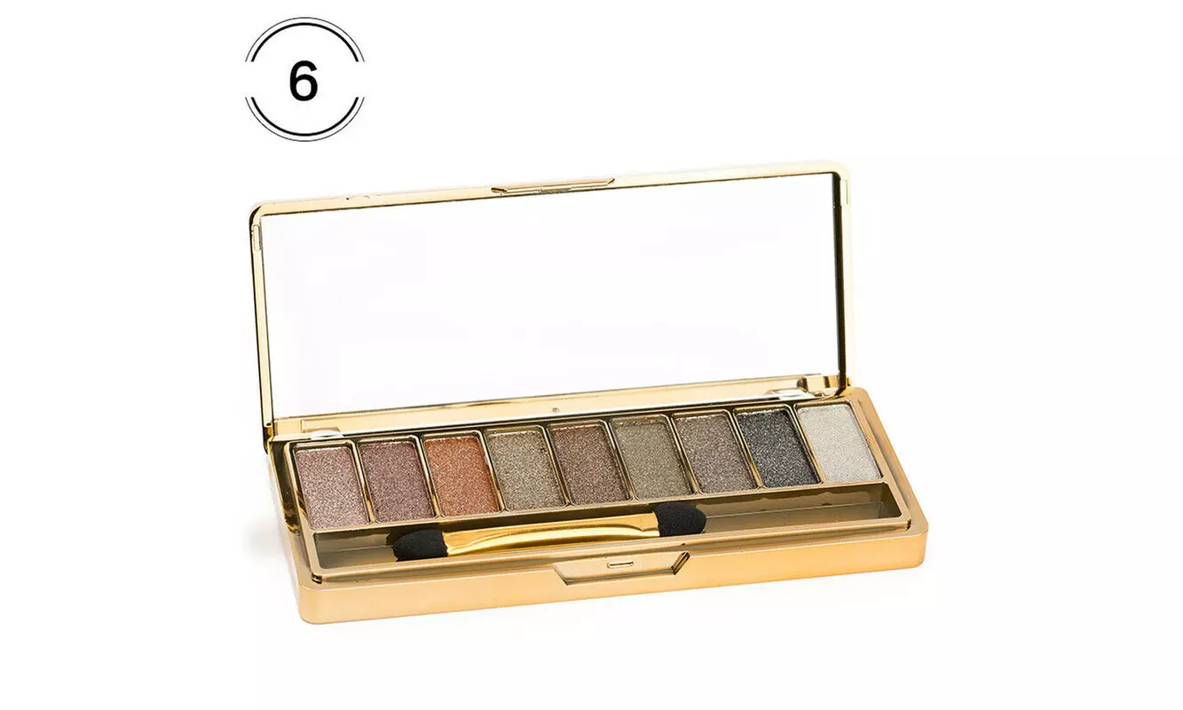 9 Colors Glitter Eyeshadow Eye Shadow Palette & Makeup Cosmetic Brush Set