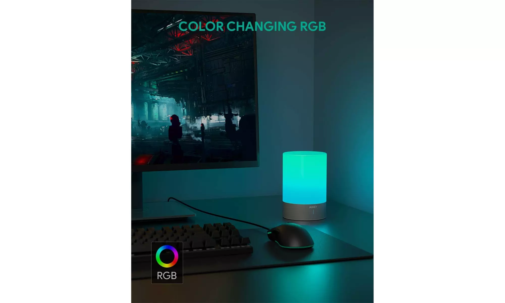 AUKEY Cordless Lamp Rechargeable LED Bedside Lamp 
