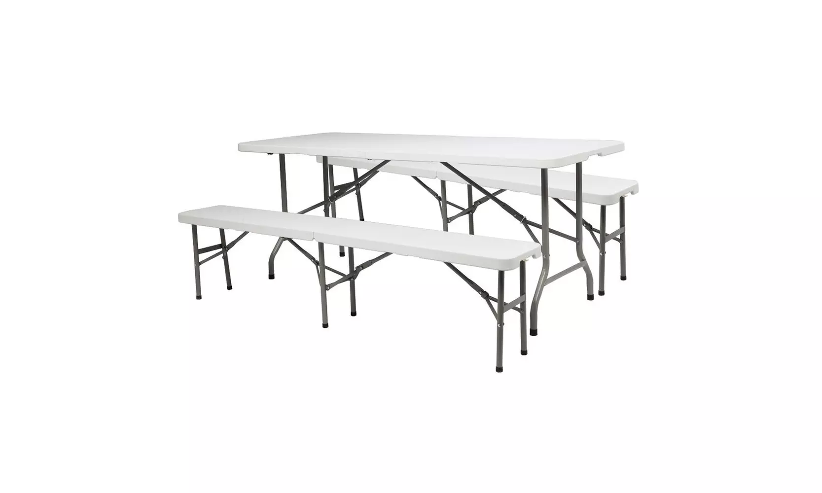 3-Piece Folding Bench and Table Set, 2 Benches - Primary Image