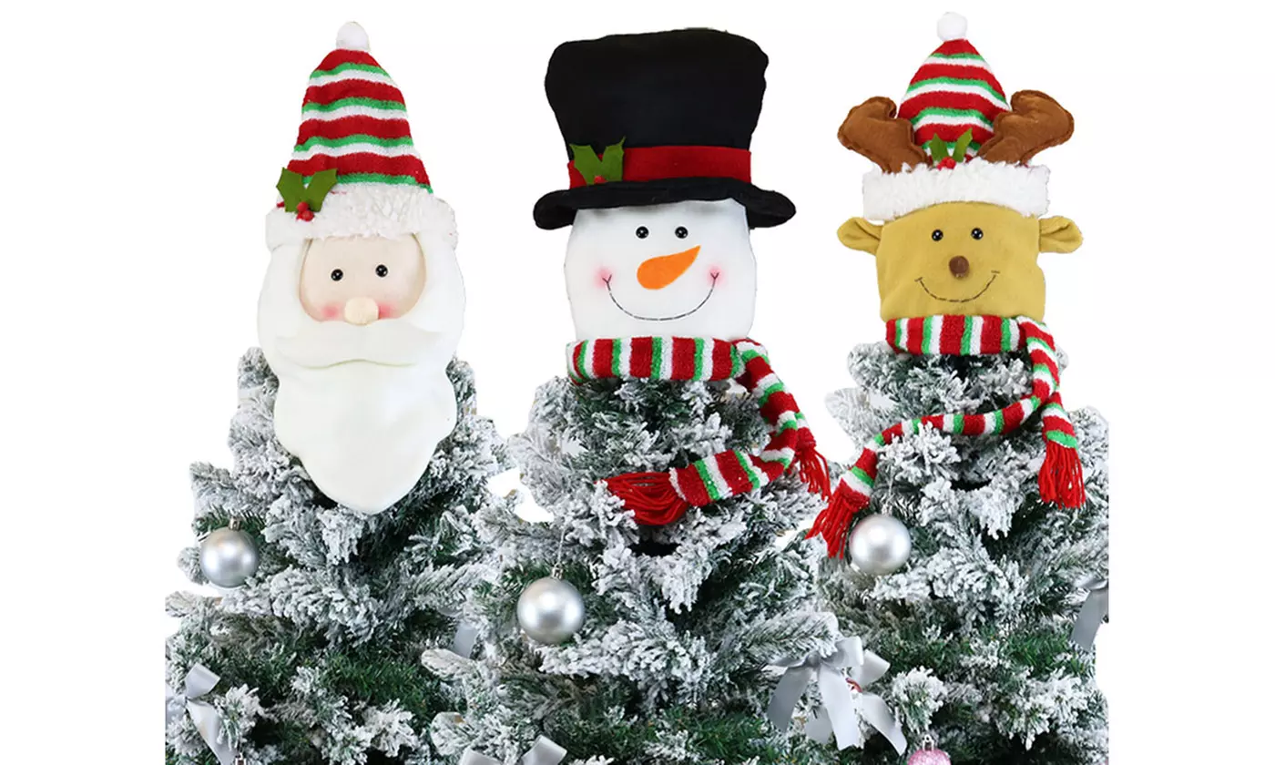 Santa Claus/Snowman/Elk Christmas Tree Topper Decoration Treetop Ornaments - Primary Image