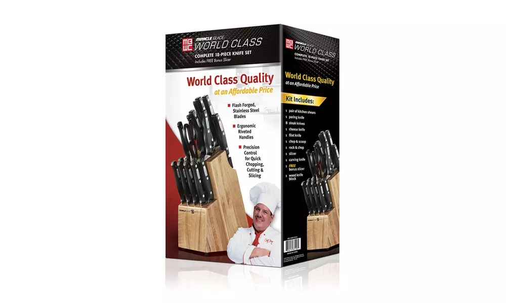 Miracle Blade World Class Knife set- 18 piece with Knife Block - Second Medium
