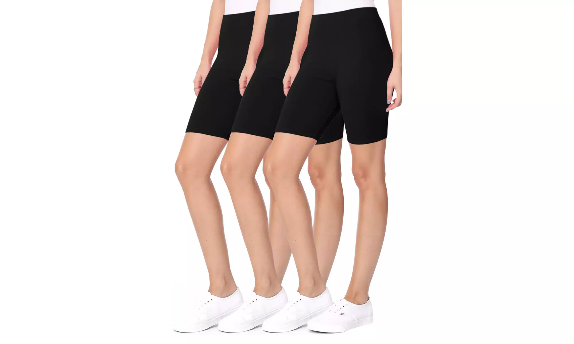 Women's Casual Seamless Elastic High Biker Shorts (Pack of 3)