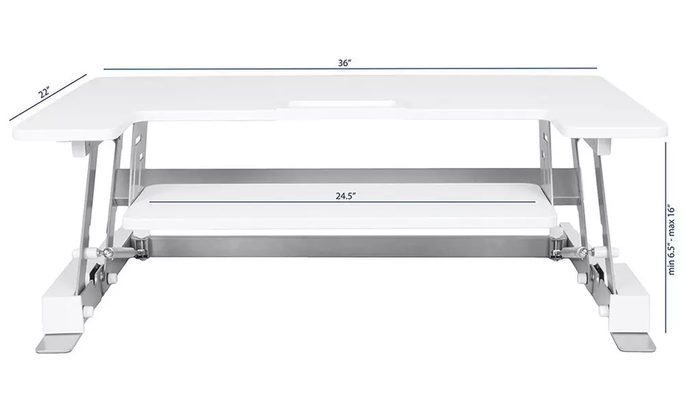 SwissTek 2-Tier Adjustable Standing Desk Platform with Gas Spring Arms - Primary Image