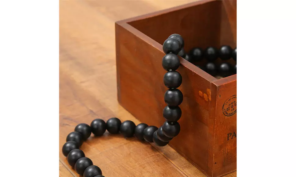Wood Bead Farmhouse Country Beads Holiday Decoration Wall Hanging Prayer Beads