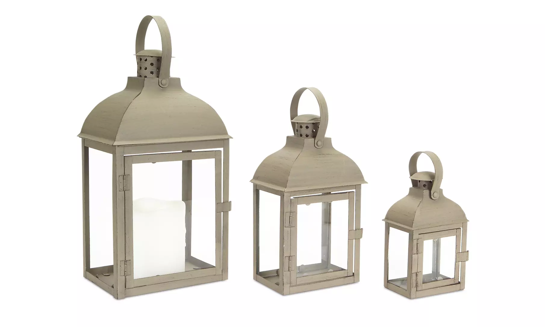 Lantern (Set of 3) 7.5"-14"H Iron/Glass - Primary Image