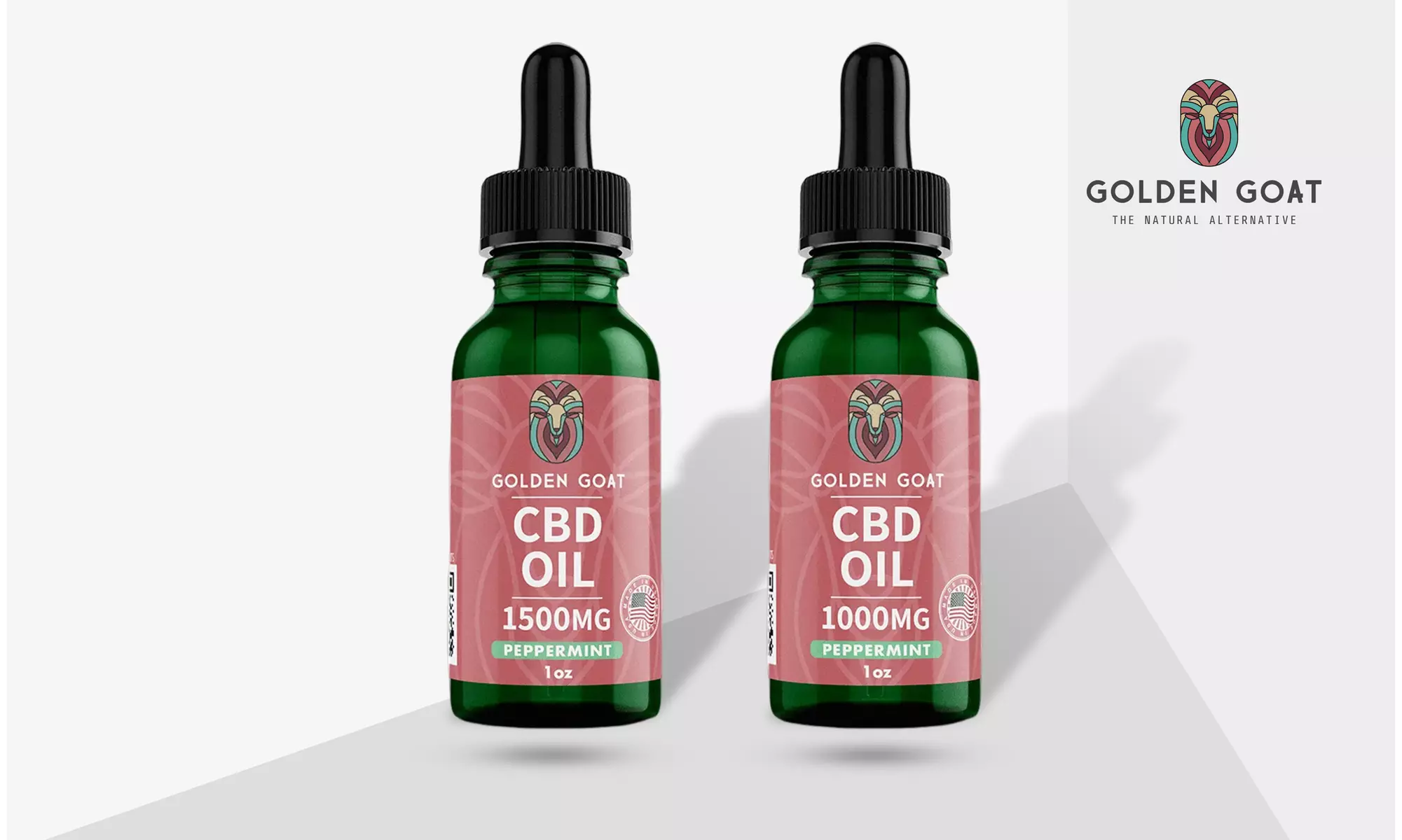 Golden Goat Premium Grade CBD Oil Tinctures 1000MG - 1500MG 