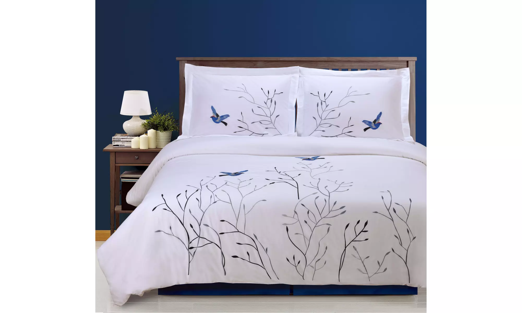 Superior 100% Cotton Breathable Duvet Cover & Pillow Sham 3 Piece Bedding Set