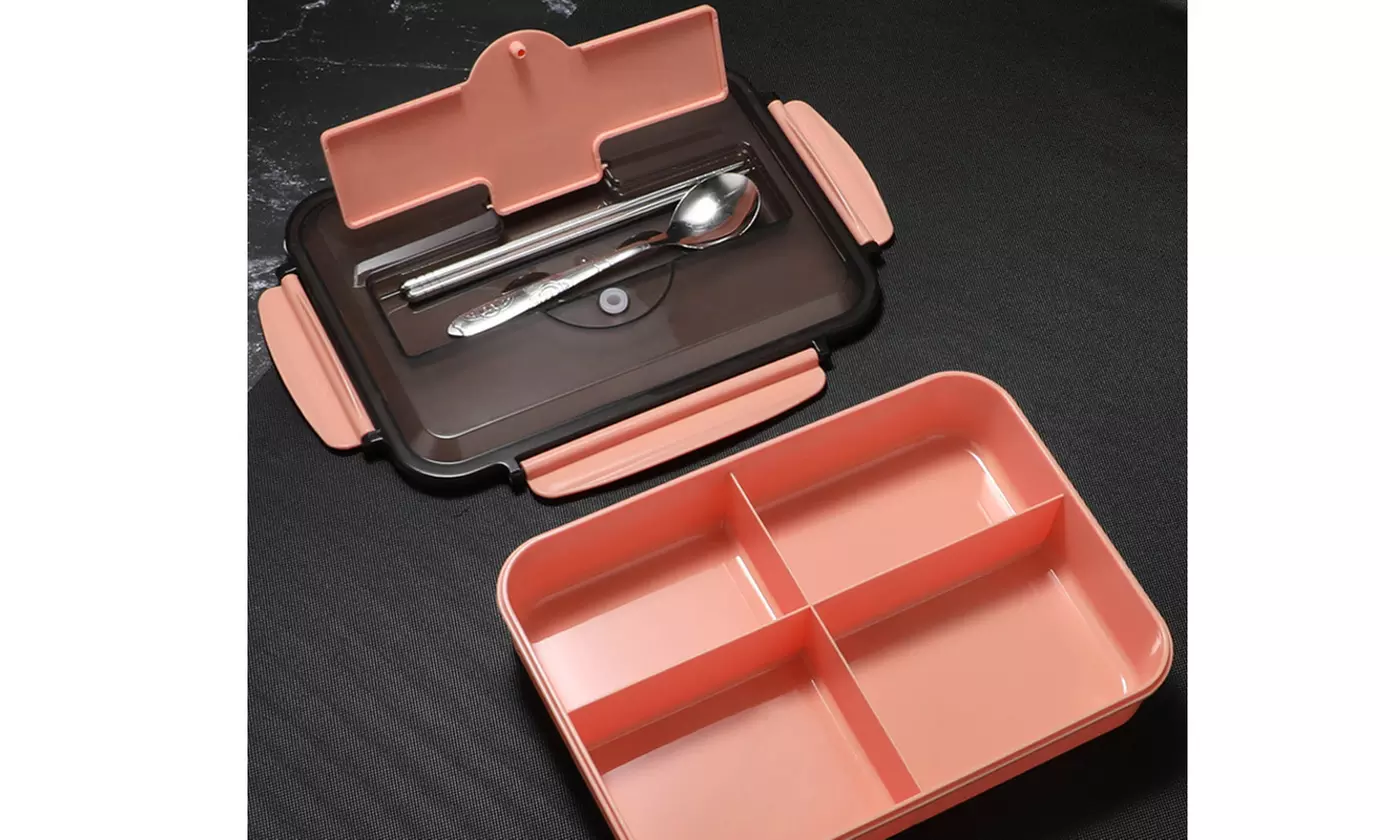 1400ML Microwave Bento Lunch Box Leak-Proof Food Containers With Spoon & Fork