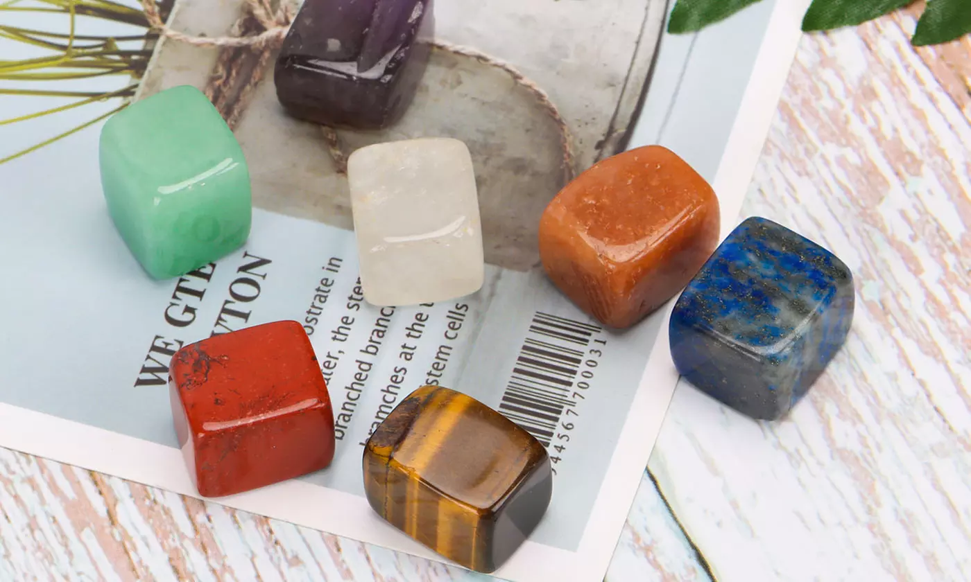 7 pcs Natural Chakra Stones Energy Palm Stone Reiki Healing