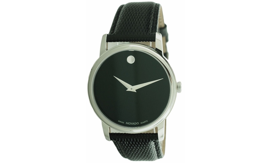 Movado men's 2100002 museum black stainless steel outlet watch