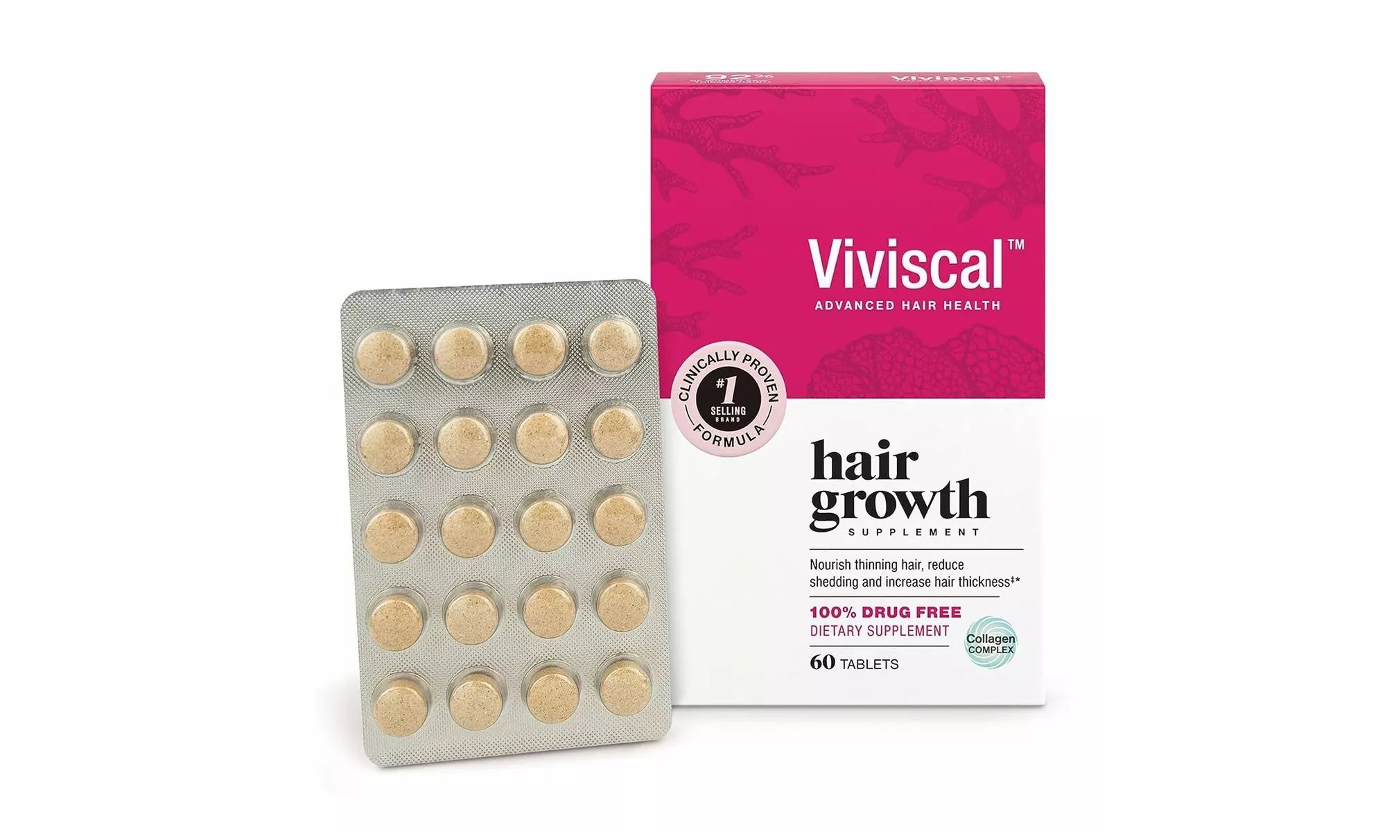 Viviscal Shampoo & Conditioner 8.45 oz Each w/ 60 Tablet Hair Growth Supplement - Second Medium